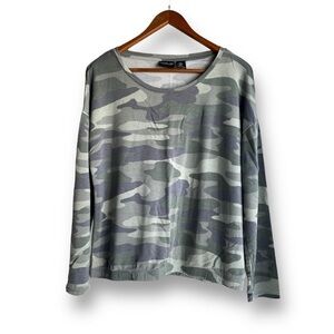 Rachel Zoe Long-sleeve camo elastic waist shirt size medium